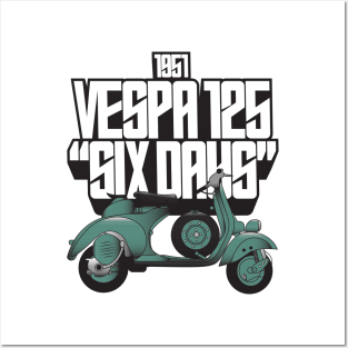 1951 Vespa 125 "Six Days" Posters and Art